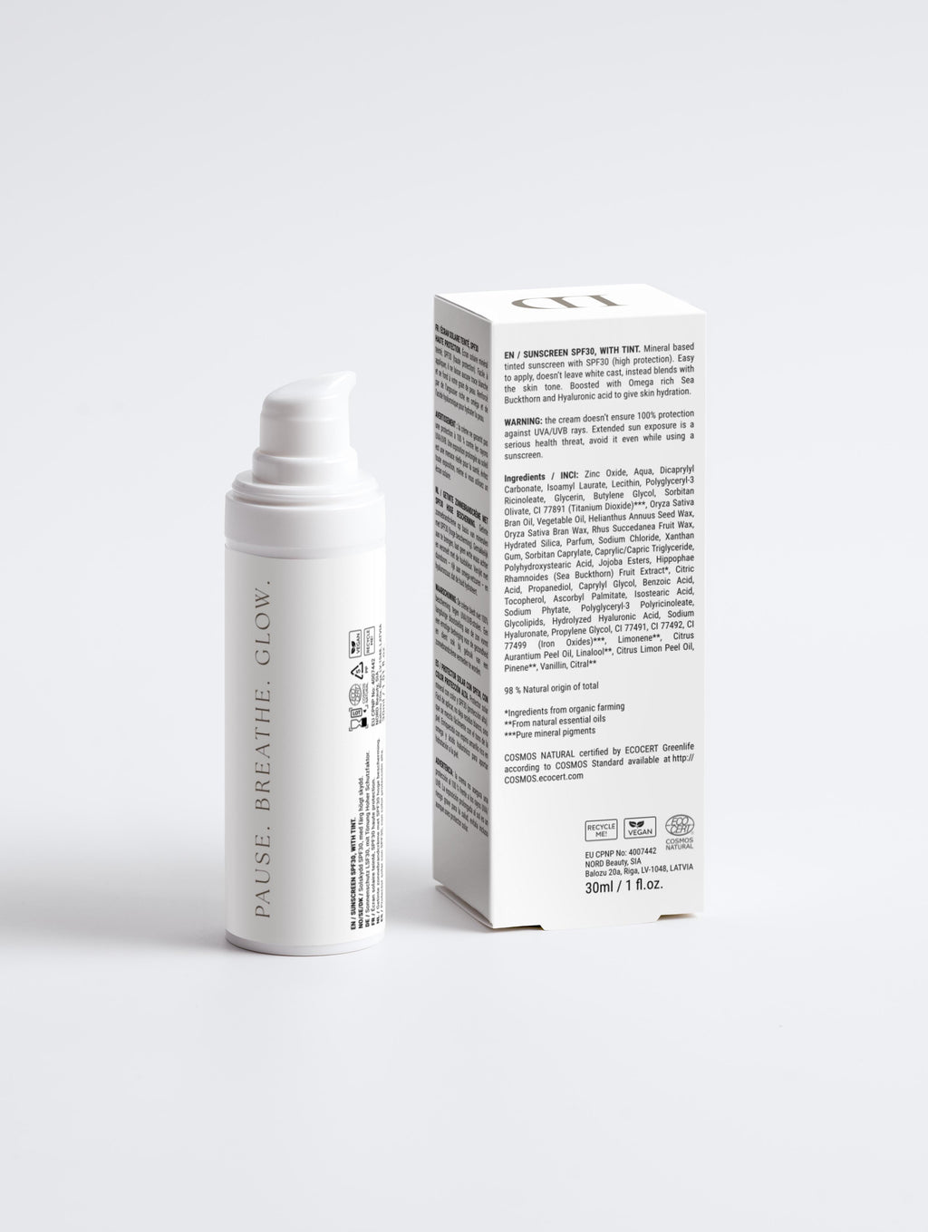 Sunscreen SPF30, with tint